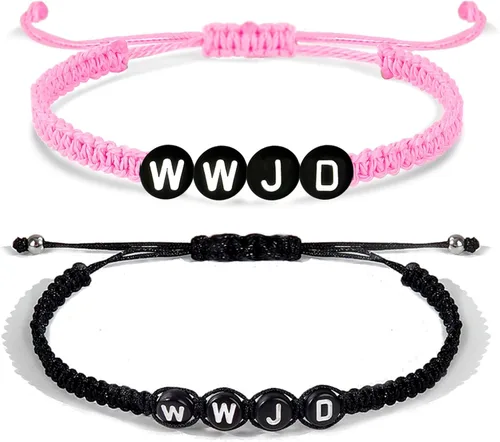 Miniatura 64 de Long tiantian WWJD - Pulsera con texto en inglés «What Would Jesus Do», pulseras WWJD para mujeres, pulseras W.W.J.D para hombres, joyería