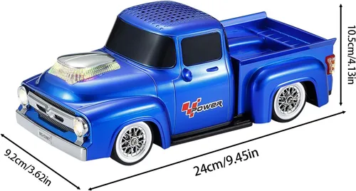 Miniatura 7 de WSTER Altavoz Bluetooth retro para auto, altavoces Bluetooth portátiles con radio FM, emparejamiento estéreo TWS, luces LED de fiesta, reproducción