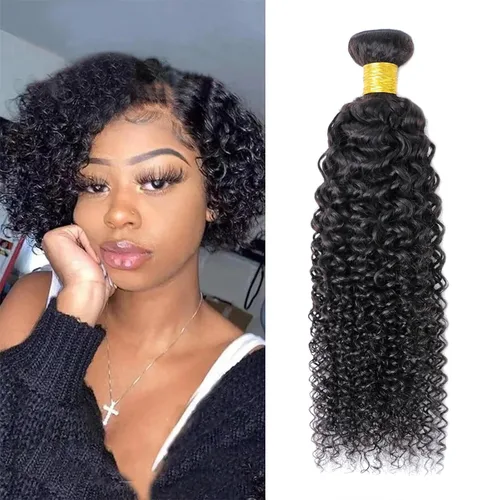 Miniatura 31 de Paquetes de cabello afro rizado y kinky, extensiones de cabello humano de 8 pulgadas, tejido rizado sin procesar, doble entretejido, virgen