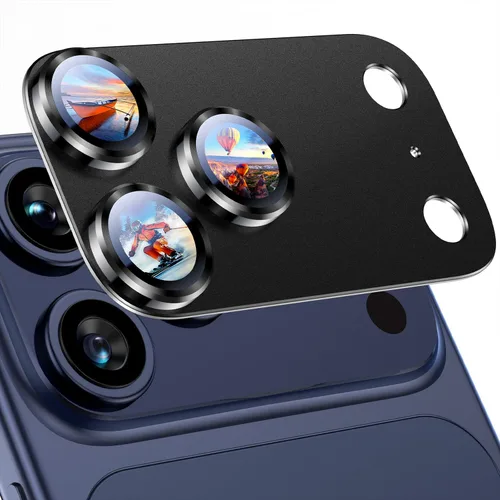 Miniatura 60 de Uyiton Compatible con iPhone 17 Pro Protector de Lente de Cámara - [No Fácil de Romper][Fuerte Adsorción][Compatible con Fundas] Cubierta de Titanio