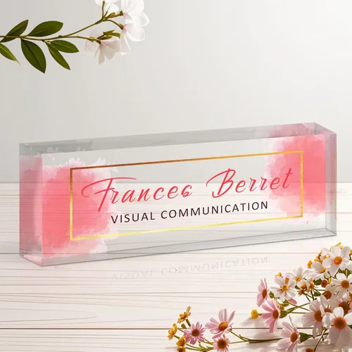 Miniatura 22 de Placa de nombre personalizada para escritorio, letrero de nombre de escritorio acrílico personalizado, regalos de agradecimiento de oficina