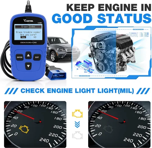 Miniatura 3 de VDIAGTOOL VD10 Escáner OBD2 Lector de Códigos Herramienta de Diagnóstico Automotriz Lector de Códigos de Falla del Motor para Apagar CEL con Freeze