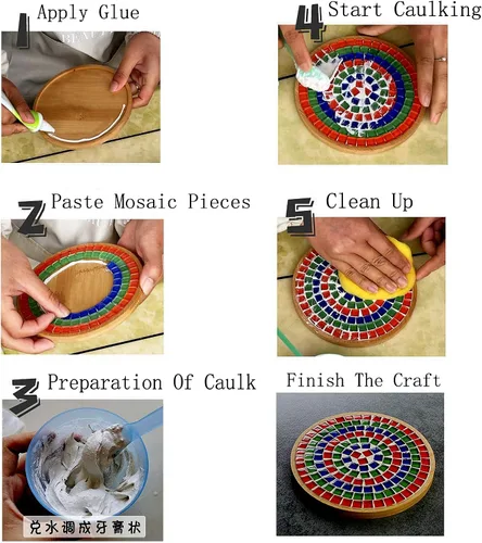 Miniatura 2 de 100 Piezas de Azulejos de Mosaico a Granel de Colores Surtidos, Azulejos de Vidrio Opaco para Manualidades de Mosaico DIY, Adornos para el Hogar