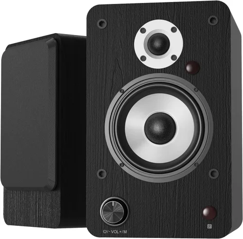 Miniatura 9 de LONPOO Altavoces Bluetooth para repisa, Altavoces con alimentación de 60W con Bluetooth/AUX-in/Óptica/RCA, Woofer de 4" y Tweeter de 1" (Negro)