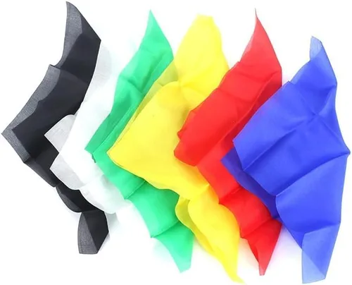 MOMOMAGE 6 bufandas mágicas de seda, trucos de magia de 5.9 in/5.9 pulgadas, apareciendo seda, accesorios mágicos para magos de primer plano (negro)