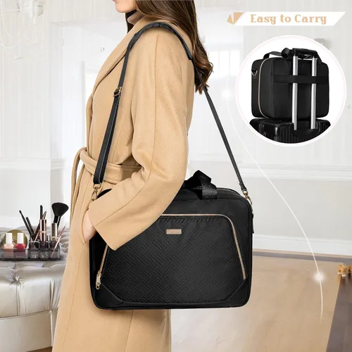 Miniatura 6 de Estuche de viaje profesional para artista de maquillaje con 4 bolsas de cosméticos desmontables, bolsa organizadora de maquillaje grande con sección