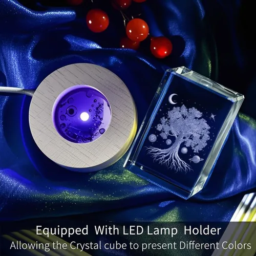Miniatura 4 de Lámpara de cristal del árbol de la vida 3D, base de luz cambiante, regalos del árbol de la vida para mujeres, celta, Navidad, regalo de cumpleaños