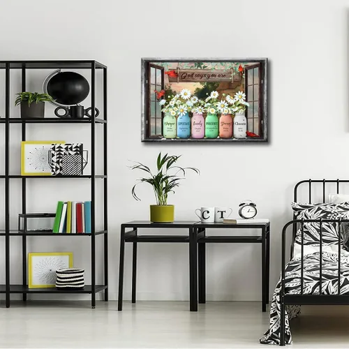Miniatura 3 de Lienzo enmarcado con texto en inglés "God Says You Are Inspirationa", arte para pared, versículos de la Biblia, decoración de pared, póster