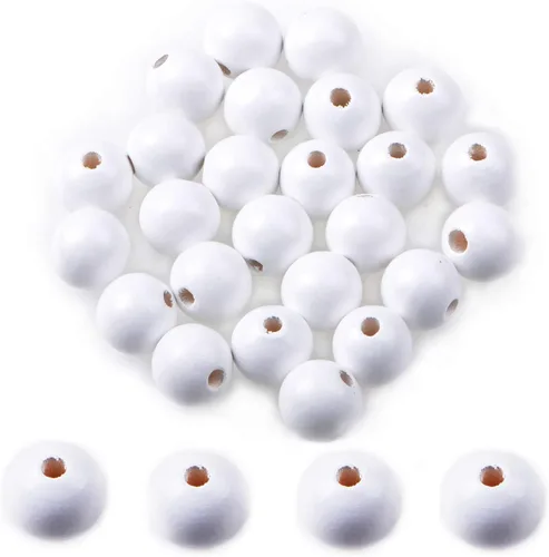 Miniatura 52 de AD Beads Cuentas de madera con espacio libre para manualidades, cuentas de madera con agujero grande surtidas para hacer collares, pulseras