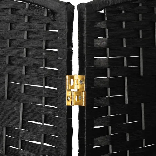 Miniatura 7 de Red Lantern Pantalla plegable de tejido de fibra corta de 2 pies - Negro - 4 paneles
