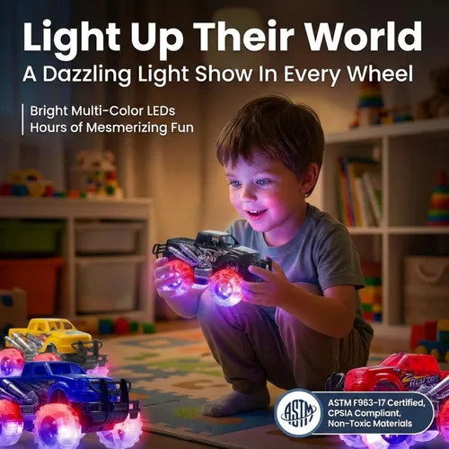 Miniatura 2 de ArtCreativity Camiones monstruo iluminados para niños y niñas, juego de 4 camiones de juguete, camiones monstruo para niños de 3, 4, 5, 6, 7, 8