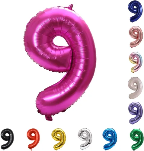 Miniatura 97 de YPSelected Globo grande de 32 pulgadas de helio con números 0-9 de papel de aluminio azul para cumpleaños, bodas y fiestas (Azul, 3)