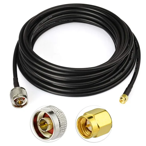 Miniatura 8 de Superbat Cable adaptador SMA a N de 12 pies de baja pérdida N macho a SMA macho con conectores resistentes a la intemperie, cable RG58 de 50 ohmios