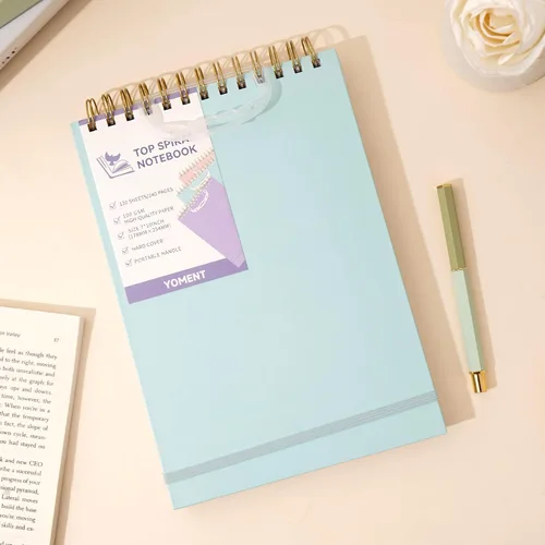 Miniatura 2 de Yoment Cuaderno de espiral superior, bloc de notas de tapa dura, 240 páginas, cuadernos de espiral encuadernados en la parte superior, 7 x 10