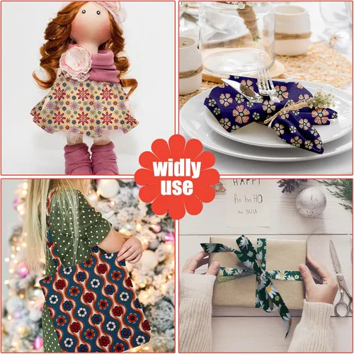 Miniatura 6 de Newwiee 12 piezas de tela vintage retro floral de 18 x 22 pulgadas, patrón de flores, paquetes de parches de material para costura, manualidades