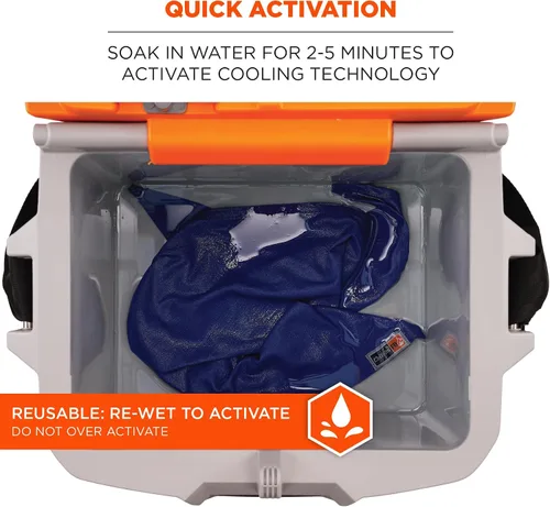 Miniatura 4 de Ergodyne Chill Its 6710FR - Trapo de rocío refrescante, resistente al fuego, cristales de polímero evaporativos para alivio de enfriamiento