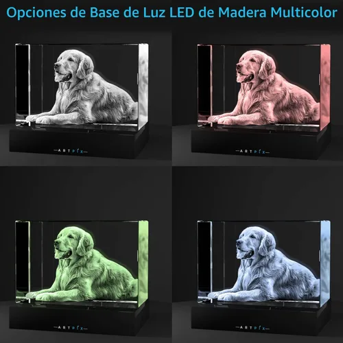 Miniatura 3 de ArtPix - Foto de cristal 3D, regalos personalizados para papá, mujeres, esposa, abuelo, gran regalo personalizado con tu propia foto, grabado en 3D