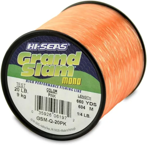 Miniatura 60 de HI-SEAS Línea de pesca de monofilamento Grand Slam - Fuerte y resistente a la abrasión en transparente, rosa, verde, azul humo, amarillo Azul ahumado