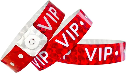 Miniatura 10 de Ouchan Pulseras holográficas de plástico VIP, color azul, paquete de 100 pulseras de vinilo para eventos y fiestas Holográfico Vip Azul