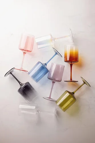 Miniatura 3 de Karma Juego de cuatro copas de vino de mediados de siglo ámbar