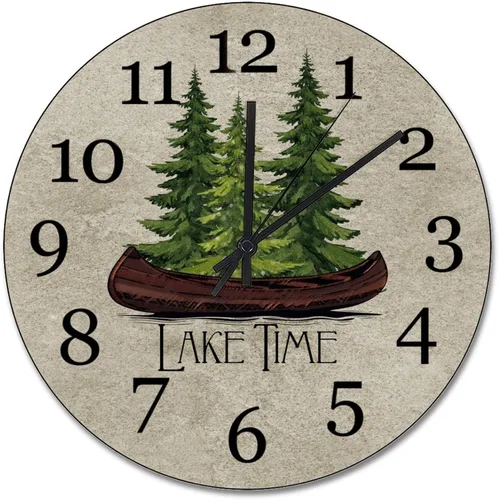 Miniatura 71 de Reloj de pared de madera rústica personalizado de 10 pulgadas, silencioso sin tictac, funciona con pilas, para sala de estar, dormitorio, cocina, En