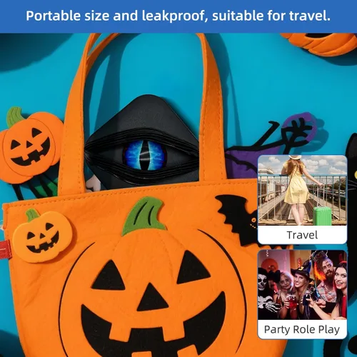 Miniatura 6 de Paquete de 2 fundas para lentes de contacto de Halloween (solo funda, sin contactos), color negro gótico, moderno y a prueba de fugas