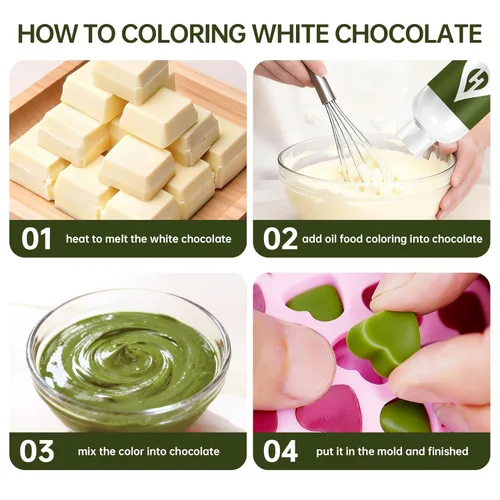 Miniatura 6 de Colorante alimentario a base de aceite de oliva para chocolate, 3.4 fl oz, aceite concentrado profesional, colorante alimentario para derretir