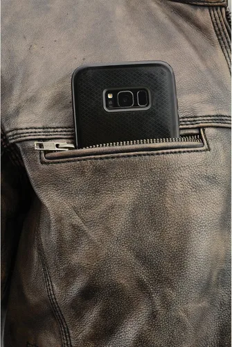 Miniatura 4 de Milwaukee Leather Chaqueta de moto marrón envejecido para hombre con ventilación