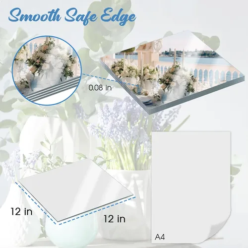 Miniatura 5 de JAMBALAY Centros de mesa de espejo de vidrio de 12 pulgadas para mesa, juego de 12 centros de mesa de espejo, azulejos de espejo de vidrio