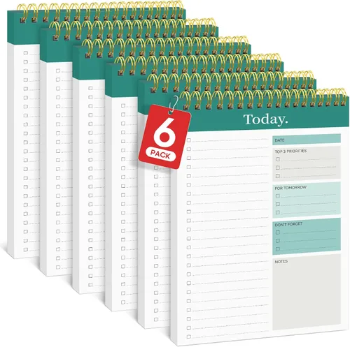 Miniatura 34 de Taja Bloc de notas de lista de tareas pendientes para el trabajo con 52 hojas, 9.8 x 6.5 pulgadas, planificador diario sin fecha, perfecto