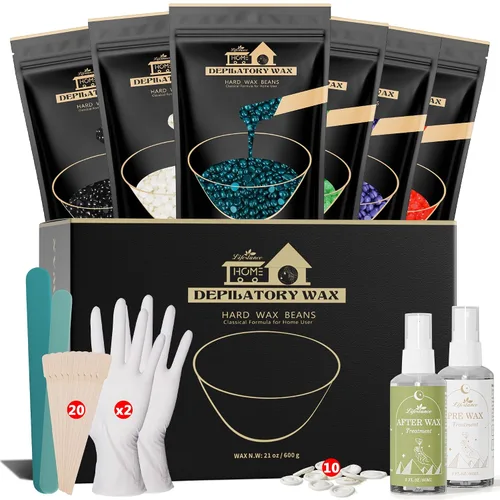 Miniatura 24 de 1 libra de granos de cera dura, kit de cera en perlas de Lifestance para depilación de cera dura para cabello fino y delgado, piel sensible, perlas