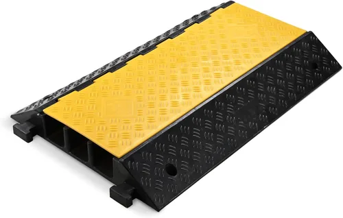Miniatura 11 de Yescom Protector de rampa de cable, manguera de jardín de 1 canal, capacidad de carga de 22000 libras, tope de velocidad resistente para calzada