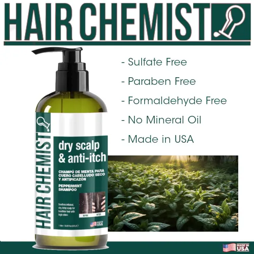 Miniatura 5 de Hair Chemist Champú de menta para cuero cabelludo seco y alivio antipicazón, 33.8 onzas. Fórmula nutritiva que calma el cuero cabelludo irritado