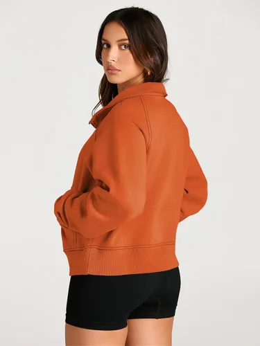 Miniatura 5 de AUTOMET Womens Sweatshirts Half Zip Cropped Pullover Fleece Quarter Zipper Hoodies Fall outfits Clothes Thumb Hole