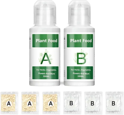 Nutrientes hidropónicos, 27.1 fl oz de nutrientes hidropónicos A y B, nutrientes universales A & B para plantas de interior para un crecimiento