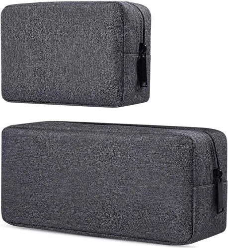 Miniatura 9 de dealcase Organizador universal de accesorios electrónicos de lona impermeable para banco de energía, cables de carga, cargadores, mouse, cable USB