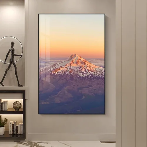 Miniatura 5 de Impresión sobre lienzo. Cartel de la naturaleza Cuadros de paisaje de las montañas del pico de la nieve del amanecer . Impresiones en lienzo Arte