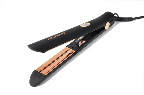 Miniatura 2 de NuMe Style Setter - Plancha plana de titanio, planchas flotantes de 1 pulgada con acondicionamiento de iones negativos, tira de luz infrarroja