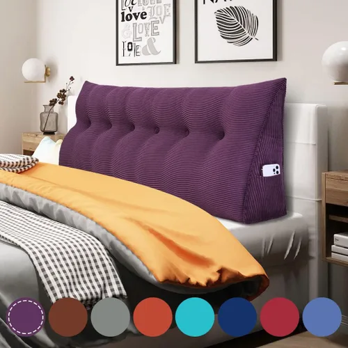 Miniatura 34 de Almohada de cuña acolchada de 8 libras para cabecero, posicionador corporal en forma de triángulo, almohada de lectura para la cama, almohada