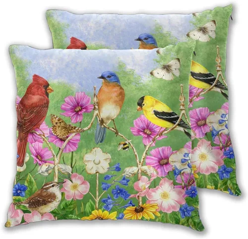 Miniatura 11 de Juego de 2 fundas de almohada con diseño de flamencos rosados con plantas tropicales, fundas para sofá, oficina, dormitorio, decoración del hogar