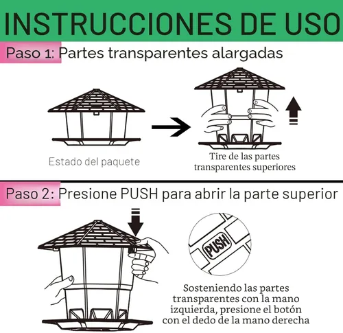 Miniatura 6 de Jealoeur Comederos para pájaros para exteriores Comedero para pájaros colgante para pájaros salvajes con semillas, marrón