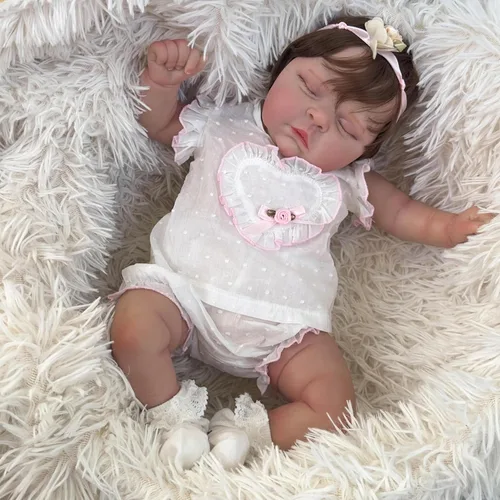 Miniatura 5 de Angelbaby Muñecas de bebé Reborn de la vida real de 20 pulgadas, muñeca realista de silicona de vinilo suave muñeca de bebé durmiendo, muñecas