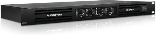 Sound Town Amplificador de potencia PA/DJ de 4 canales Clase D, 4 x 720W RMS a 4 ohmios, espacio en rack de 1U (NIX-D4800)