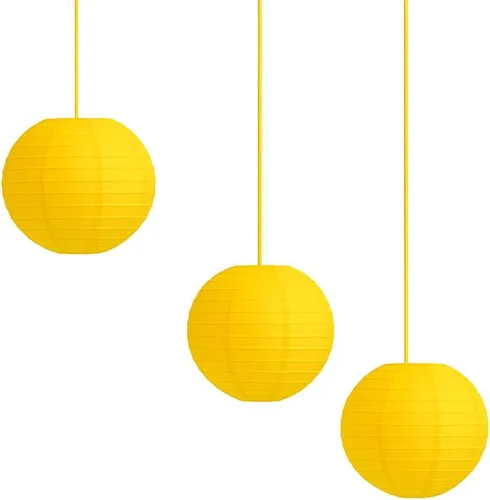 Miniatura 43 de Paquete de 3 linternas redondas de papel para decoración de boda y fiesta de cumpleaños (azul bebé, 4 pulgadas/3.9 in)