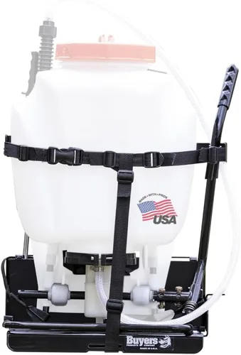 Buyers Products LT23 - Estante pulverizador de mochila ajustable para remolques de paisaje, fácil almacenamiento para equipos y suministros de