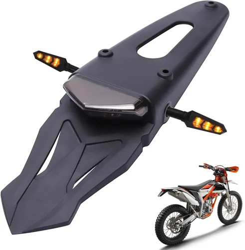 Miniatura 12 de Luz trasera LED roja de montaje en guardabarros trasero, lámpara de freno, señales de giro, luz de placa de matrícula para motocicleta todoterreno