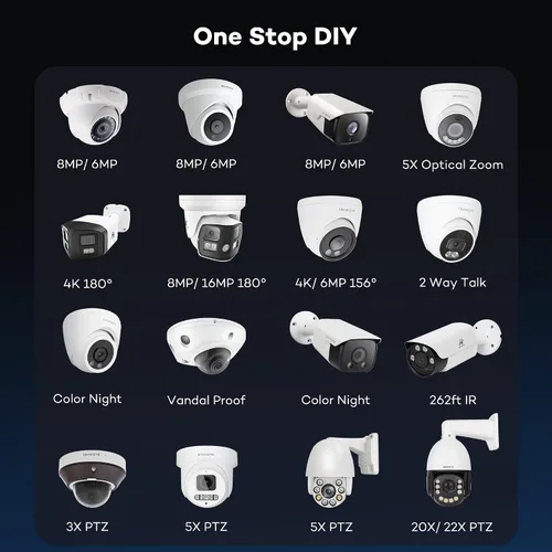 Miniatura 3 de ONWOTE NVR de 8 canales 4K 8MP (8 puertos PoE incorporados), detección de movimiento, grabadora de audio de video de 8 canales, solo funciona