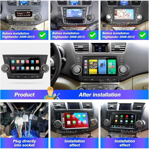 Miniatura 6 de Highlander - Radio Android compatible con Carplay Android Auto, pantalla táctil estéreo para coche, navegación Bluetooth, reproductor multimedia