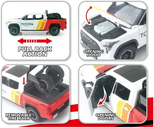Miniatura 5 de Toyota Tundra TRD 4x4 Off Road - Camión modelo fundido a escala 1:24 (blanco)