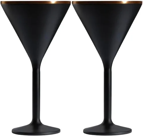 NEWPORT Stemware Collection Premium Vacuum Insulated Stainless Steel Martini Glasses, Lightweight Margarita Glasses, Unbreakable & Stay Cold,